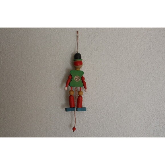 M. Gschnitzer Austria Wood Jester Clown Puppet Pull String Vintage Ornament 8.25 - Picture 5 of 12